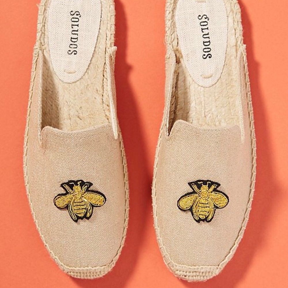 Soludos Beaded Bees Espadrille Slides